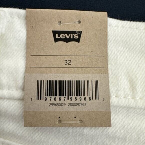 Levi’s Women's 32 Mid Length Midrise Denim Shorts Stretch Off White NWT 0602 - Picture 7 of 13